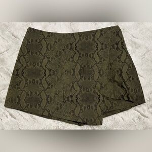 She + Sky Olive Snake Pattern  Asymmetrical Skort